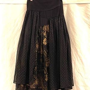 Free People black midi skirt boho